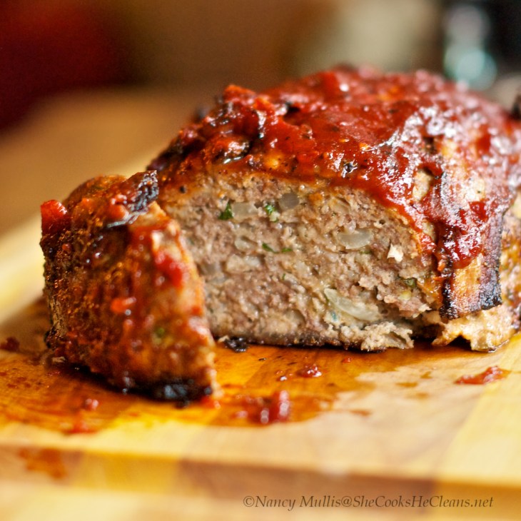 Meatloaf with Bacon, BBQ sauce