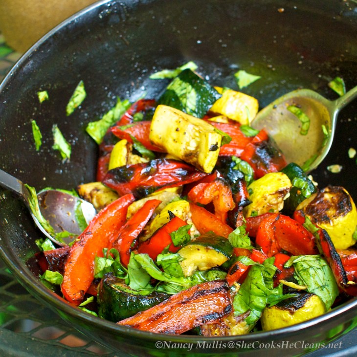 Grilled Vegs and Basil