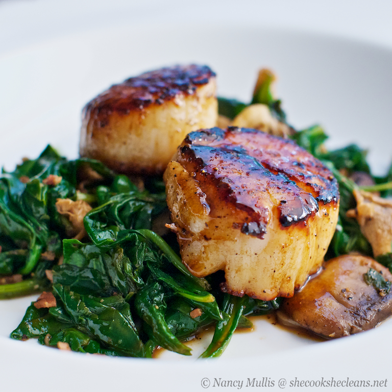 Seared Scallops with Apple Cider-Balsamic&nbsp;Glaze