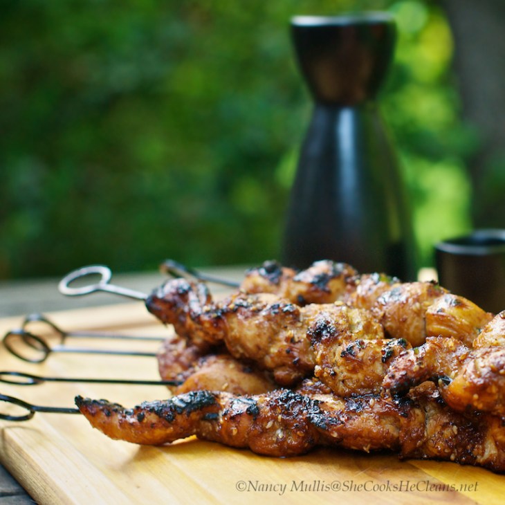 Korean Honey Sesame Chicken Skewers / She Cooks, He Cleans