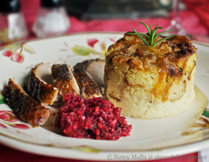 Cornbread pudding plate