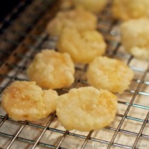 Honey walnut shrimp draining
