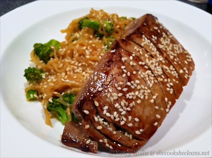 Miracle noodles and Seared Tuna