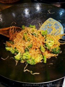 Miracle noodles in wok
