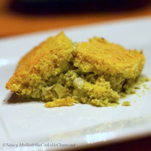 Chicken Tamale Casserole with Roasted Tomatillos