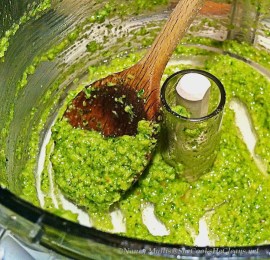 Garlic Scape Cilantro Pesto - She Cooks, He Cleans