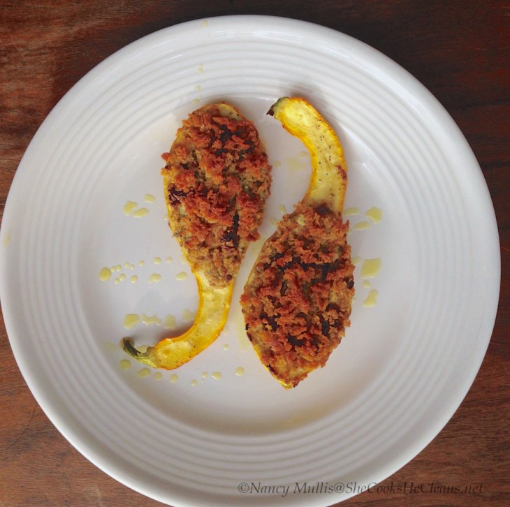 Yellow squash with goat cheese from She Cooks He Cleans