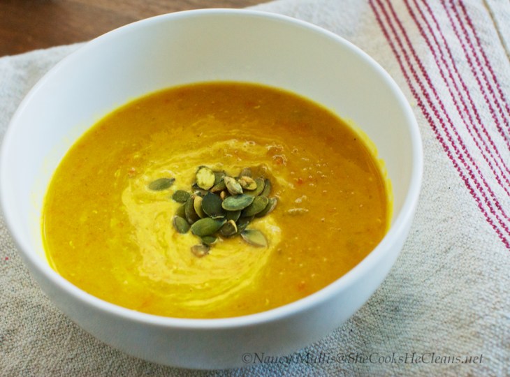 Curried Lentil Soup  from SheCooksHeCleans.net